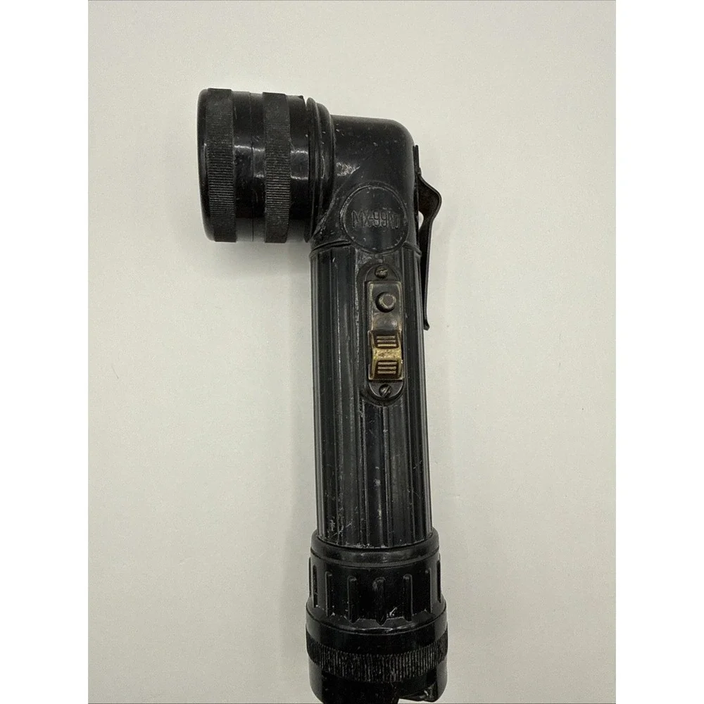 Vintage US Army MX-991U Fulton Flashlight with Filters UNTESTED Black